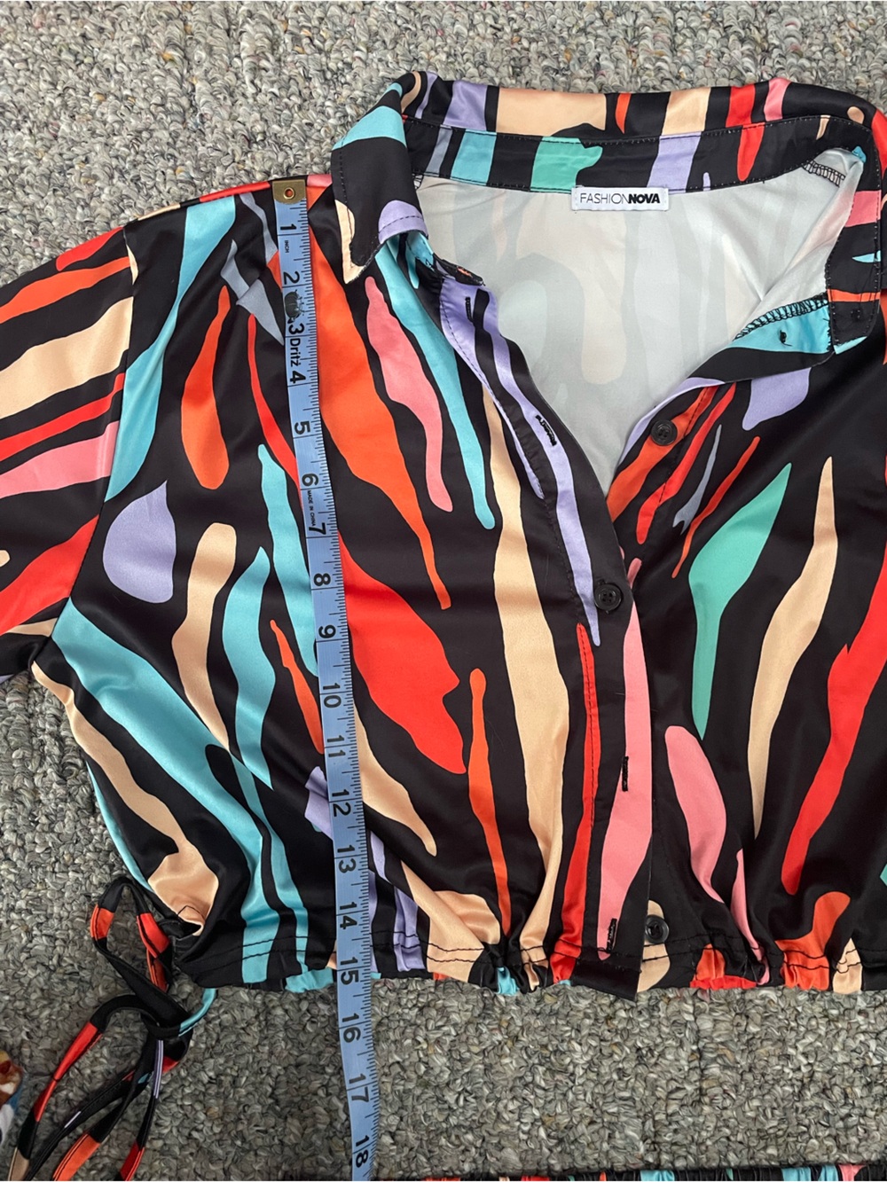 Colorful Abstract Print Wide-Leg Two Piece Matching Set - Picture 8 of 10